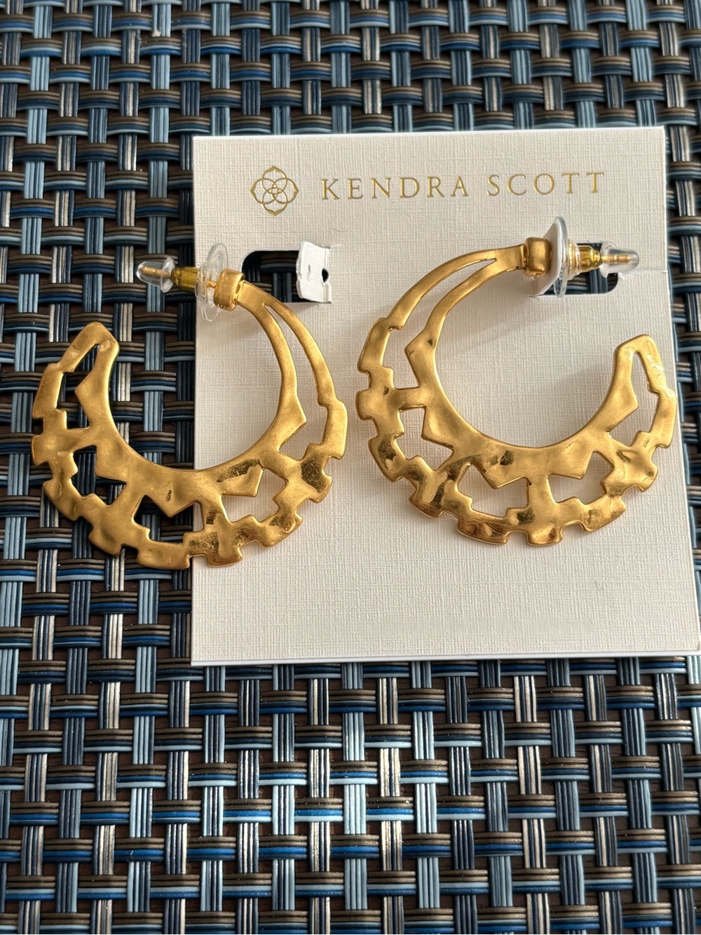 Kendra Scott Gold Cutout Crescent Hoop Earrings,Shiva style